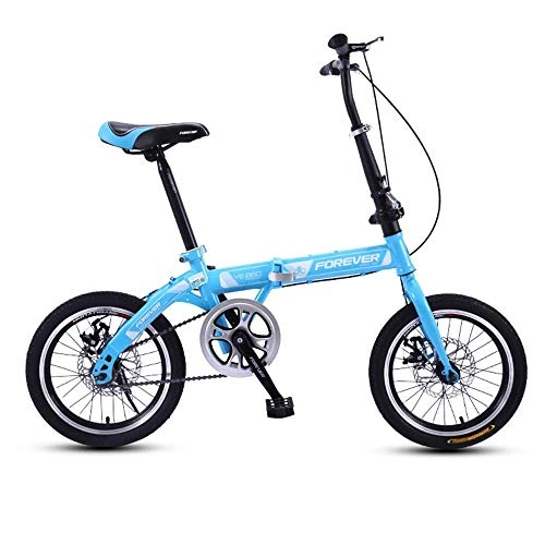 Falträder : MYPNB Kinderfahrrad Kinder Faltrad 16 / Zoll, Grundschüler 5-8 Jahre alt Radfahren, Schwarz, Blau, Rosa, Weiß (Color : Blue)