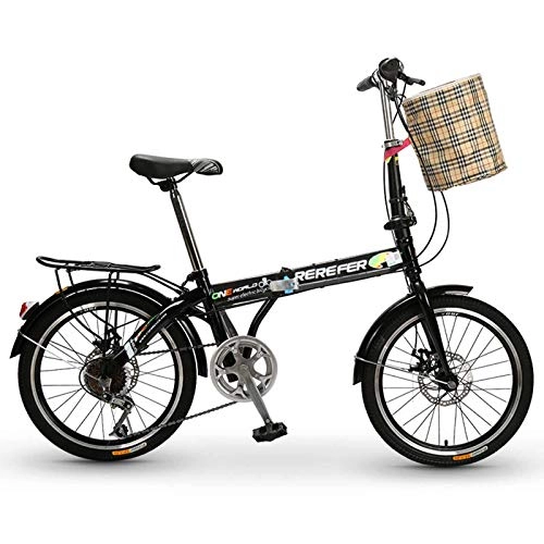 Falträder : NIUYU 7 Gang Faltrad Klapprad, Mini Scheibenbremsen Citybike Ultraleicht Folding Cityrad für Schüler Jungen-Mädchen Unisex-A-20Zoll