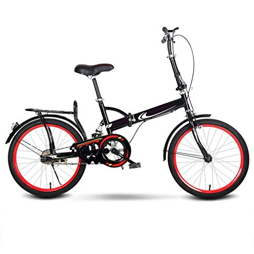 Falträder : NIUYU Faltrad Klapprad, 20Zoll Single Speed Folding Citybike Tragbare Stoßdämpfung Fahrrad für Jungen-Mädchen City Commuter Autobahn-B-20Zoll
