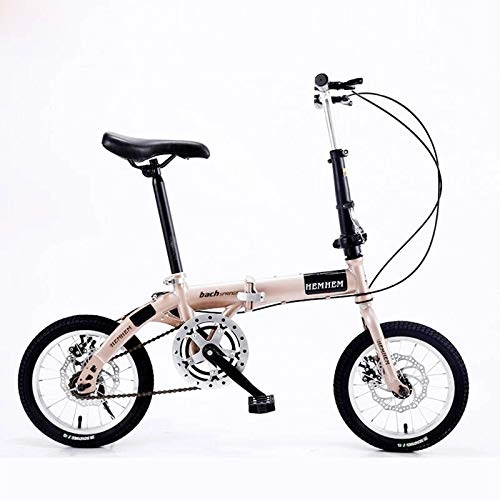 Falträder : NIUYU Faltrad Klapprad, Mini Ultraleicht Folding Fahrrad Kind Schüler Scheibenbremsen Citybike für City Commuter Jungen-Mädchen-C-14Zoll