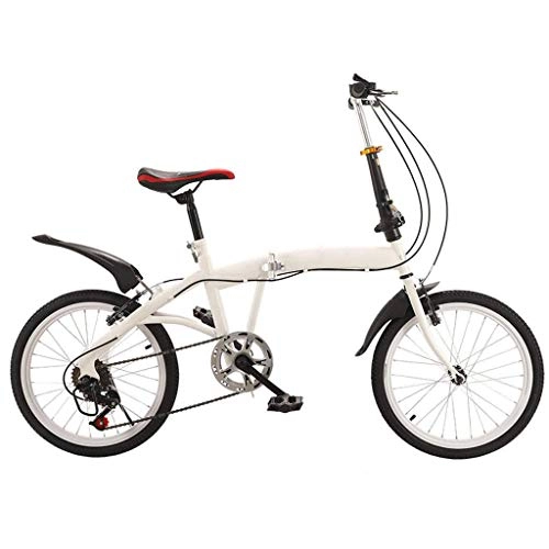 Falträder : NIUYU Faltrad Klapprad, Ultraleicht Speed Fahrrad Folding Rahmen Citybike Scheibenbremsen Mountainbike für Unisex City Commuter-Weiß-20Zoll