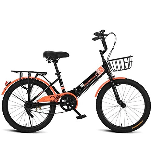 Falträder : NIUYU Folding Fahrrad, Single Speed Damen Faltrad Klapprad Ultraleicht Stoßdämpfung Citybike Für Jungen-Mädchen Schüler City Commuter-Schwarz-20Zoll