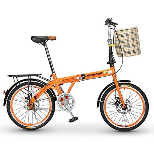 Falträder : NIUYU Folding Fahrrad, Single Speed Mini Ultraleicht Tragbare Faltrad Klapprad Scheibenbremsen Citybike für Schüler City Commuter Unisex-B-20Zoll