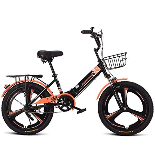 Falträder : NIUYU Folding Fahrrad, Single Speed Tragbare Faltrad Klapprad Ultraleicht Damen Citybike für Schüler City Commuter-Schwarz-22Zoll
