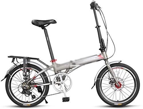Falträder : NMBD Klapprad Geschwindigkeit Fahrräder 20 Zoll Fahrrad Kleines Fahrrad, High Carbon Stahlrahmen, 7-Gang-Übertragungssystem, (Color : Grey, Size : 154 * 30 * 118CM)