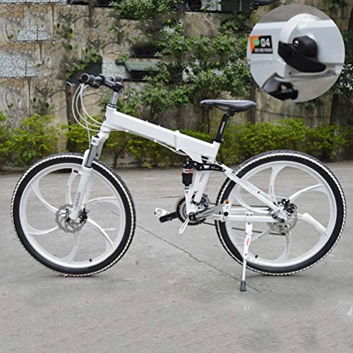 Falträder : NXX 20 Zoll MTB Fahrrad Herren-Damen-Fahrrad, Shimano 7 Gang-Schaltung, Gabelfederung, Jungen-Fahrrad Herren-Fahrrad, Weiß