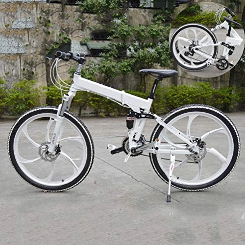 Falträder : NXX 20 Zoll vollgefedertesMTB Fahrrad für Herren und Damen Scheibenbremse Mountainbike Fahrrad für Männer Frauen Jungen Mädchen, 7 Geschwindigkeiten Shimano Antrieb, Weiß