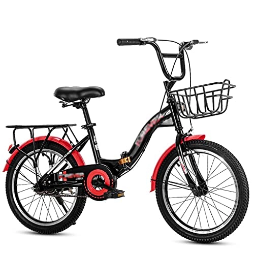 Falträder : OH Leichtes Faltendes Fahrrad, Single-Speed-Dual-Scheibenbremsen Faltbares Fahrrad Für Männer Frauen Und Teenager-Stadt Pendler Fahrrad, Schwarz schön / 18 inch