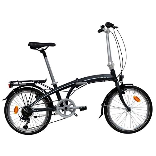 Falträder : ORUS Folding Bike Klapprad, Schwarz, 51 cm