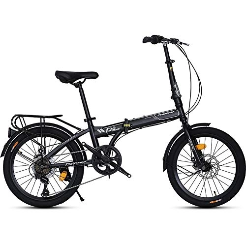 Falträder : PLLXY Fahrrad 20 In Kohlefaser, Mini Kompakte Faltbare City Bike, Ultraleicht Erwachsene Klapprad 7 Gang-schaltung A 20in