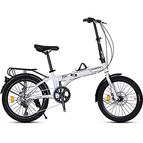 Falträder : PLLXY Fahrrad 20 In Kohlefaser, Mini Kompakte Faltbare City Bike, Ultraleicht Erwachsene Klapprad 7 Gang-schaltung B 20in