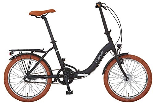 Falträder : Prophete Unisex – Erwachsene GENIESSER 1.0 City Bike 20" Cityfahrrad, schwarz matt, RH 30 cm