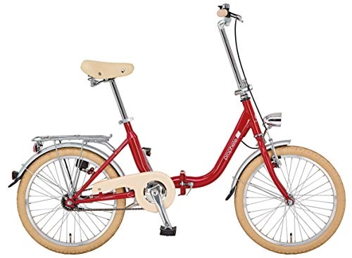 Falträder : Prophete Unisex – Erwachsene GENIESSER 9.0 City Bike 20" Cityfahrrad, rot, RH 35 cm