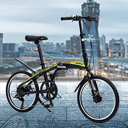 Falträder : Qian Klappbares Fahrrad 20 Zoll Alu Rahmen Shimano stylisch Faltrad Folding Bike Gelb