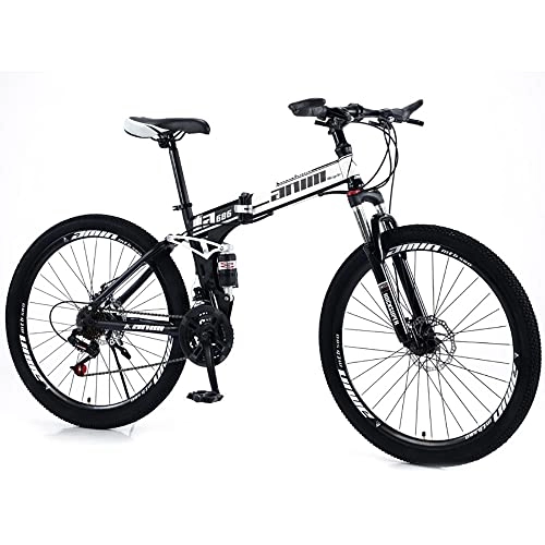Falträder : RMBDD 21-Gang-Mountainbike 26-Zoll-Falträder mit Kohlenstoffstahlrahmen und Doppelscheibenbremse Mountainbike-Mountainbike Vollfederung für Herren und Damen Outdoor-Radfahren Rennrad