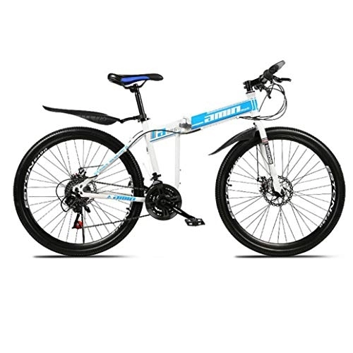 Falträder : RPOLY 21-Geschwindigkeit Mountainbike Falträder, Doppelscheibenbremse, Erwachsene Klapprad, Off-Road-Variable Speed ​​Bike für Männer Frauen Bike, Blue_24 Inch