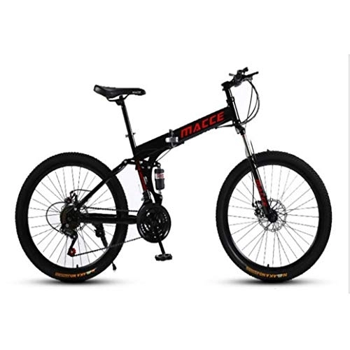 Falträder : RPOLY 24-Gang Mountainbike Falträder, Doppelscheibenbremse, Gelände Variable Speed ​​Fahrrad, im Freien Fahrrad, Black_24 Inch