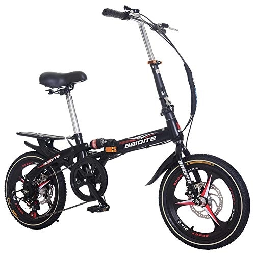 Falträder : RR-YRL 20-Zoll-Damen Faltrad, Hänge Shift-Bike, Doppelscheibenbremse City Bike, verstellbares Sitz Bike, Schwarz