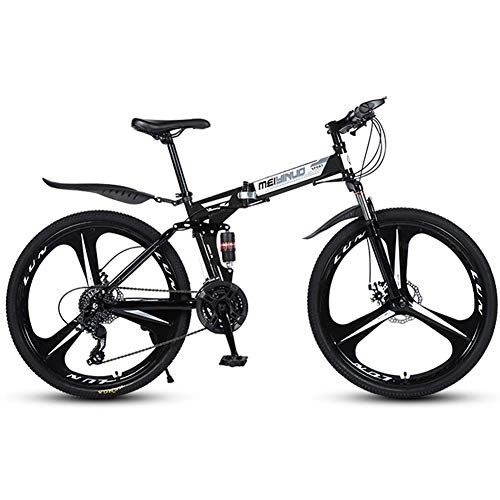 Falträder : RR-YRL 26-Zoll-Faltrad, Mountainbike, Stoßdämpfer Bike, Unisex City Road Bike, Black 21 Speed