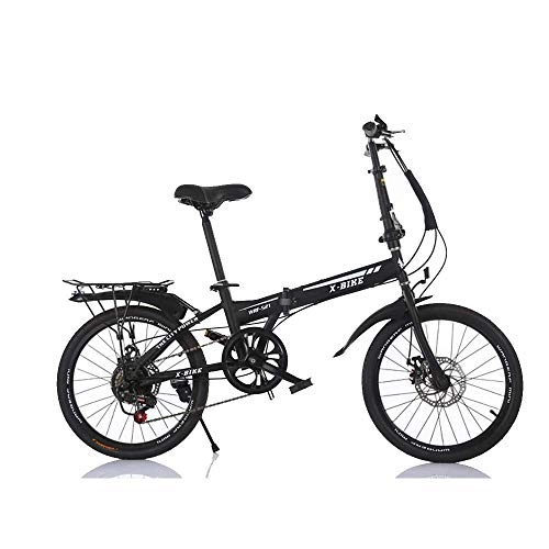 Falträder : RTRD Faltrad mit variabler Geschwindigkeit, 50, 8 cm, 6 Gänge, für Erwachsene, Doppelscheibenbremse, Softtail, Karbonstahl, Cross Country