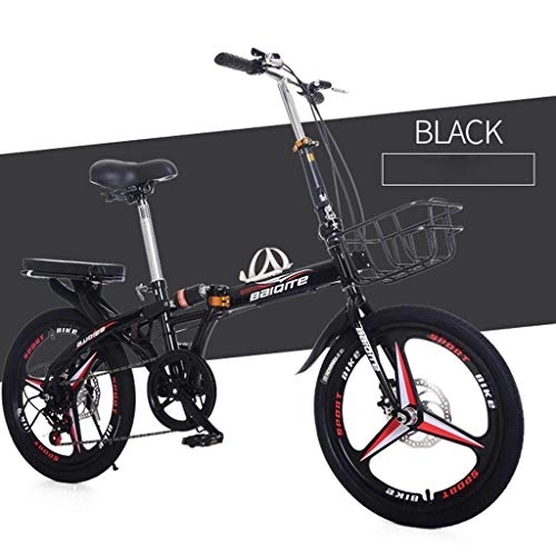 Falträder : SEESEE.U 50, 8 cm Outroad-Mountainbike, leichtes Mini-Klapprad, kleines tragbares Mini-Fahrrad, kompaktes Fahrrad, für Erwachsene, Damen, Herren und Damen, Schwarz , Bike bicycle