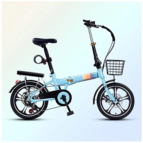Falträder : SLDMJFSZ Faltbares Fahrrad Ebike, 20 Zoll Faltrad für Erwachsene Mountainbike Rennrad Faltrad 7 Gang 5 Messer für Jungen Mädchen, Rainbow Blue