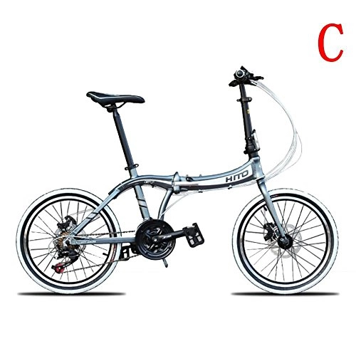 Falträder : Star Eleven 55, 9 cm Bike 21speed Fahrrad Bremse, Aluminium Legierung Fahrrad Mountain Bike Klapprad, Titangrau