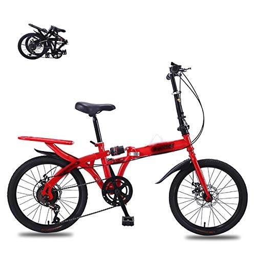 Falträder : STRTG Falt-Fahrrad, leicht und robust Faltbares Fahrrad, ultraleichte tragbare Klappfahrrad, Unisex Fahrrad Citybike, 16 * 20 Zoll Verschiebung Freizeit Fahrrad