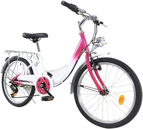 Falträder : SuhoFutus Kinderfahrrad 20'' 6-Gang, Kinder Fahrrad Jungen Mädchen Mountainbikes Rosa Citybike mit 6 Schwungräder, für Menschen mit Einer Höhe von 57-64 Zoll