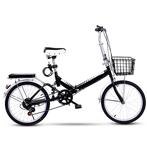 Falträder : SYCHONG Faltrad, 20-Zoll-Variable Speedfolding Bike Stoßdämpfung Ultra Light Bewegliches Fahrrad Mit Front + Heckfender Doppelbremse, Weiß