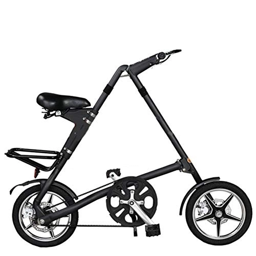 Falträder : SYCHONG Folding Fahrrad, Aluminium Faltrad, 16 Zoll Fahrrad, Leichtbau, Schwarz