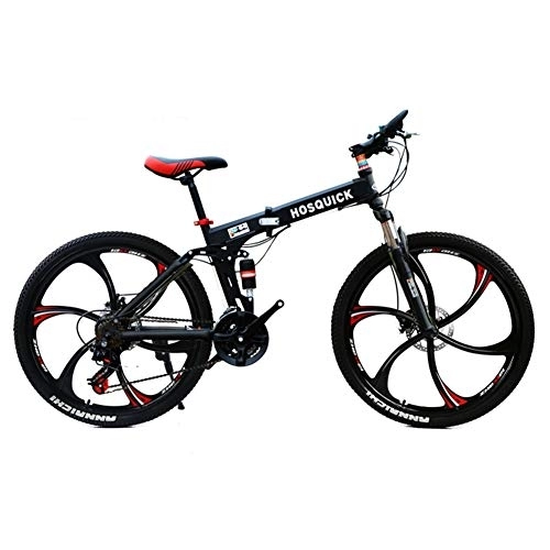 Falträder : SYCHONG Mountainbike 26Inche Six-Messer Rad Doppelaufhebung Faltrad 30Speed ​​MTB Fahrrad, A