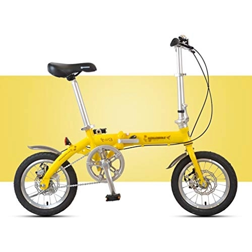 Falträder : szy Faltrad Faltbares Fahrrad Faltendes Fahrrad Aluminium Fahrrad Variable Speed ​​Folding Fahrrad Männer Und Frauen Kleine 14-Zoll-Ultra Leicht Und Tragbar (Color : Yellow, Size : 14 inches)