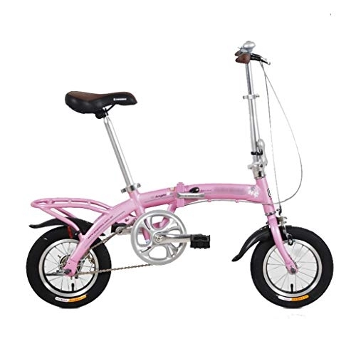Falträder : szy Faltrad Faltbares Fahrrad Faltendes Fahrrad Kleines Rad Fahrrad-Aluminiumlegierung Ultra Fahrrad 12 Zoll-faltendes Fahrrad-Pendler Bike City Bike (Color : Pink, Size : 12 inches)