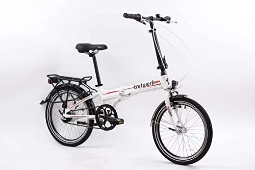 Falträder : Tretwerk - 20 Zoll Klapprad - Foldrider weiß 30 cm - Faltrad mit 7 Gang - Shimano Nexus Nabenschaltung - leichtes Folding Bike - praktisches Fahrrad für die Stadt