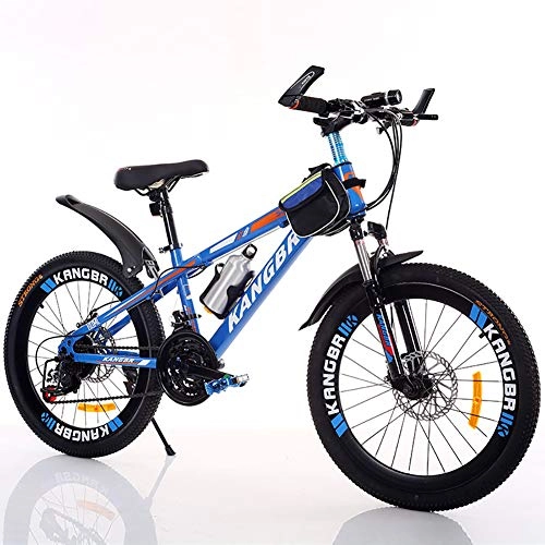 Falträder : TriGold Mountainbikes 26 Zoll Kohlenstoffstahl, Mountainbike Wasserflasche Halter, Rennräder 21 Geschwindigkeit Herren Kinder-Blau 24in