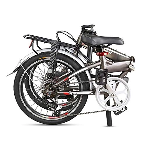 Falträder : TYXTYX 20 Zoll 7 Speed klappräder Fahrrad Faltrad leicht, Cityräder für Damen & Herren, Klappräder Mountainbike, Alurahmen, Männer und Frauen, Dunkelgrau