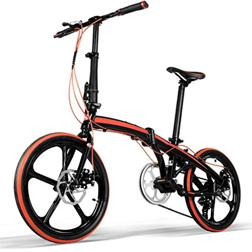 Falträder : TYXTYX 20-Zoll-Faltrad mit 7 Gang Variabler Geschwindigkeit Weiblich Männlich Erwachsener Student Ultraleichtes tragbares Falt-Freizeitfahrrad