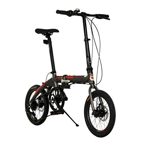 Falträder : TYXTYX Folding 16 Zoll Klapprad Faltrad 7 Gang für Herren, Damen, Mädchen, leichtes Mini-Fahrrad, Erwachsene Ultraleichtes Tragbares Pendlerfahrrad