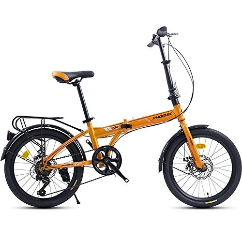 Falträder : TZYY Fahrrad 20 In Kohlefaser, Mini Kompakte Faltbare City Bike, Ultraleicht Erwachsene Klapprad 7 Gang-schaltung C 20in