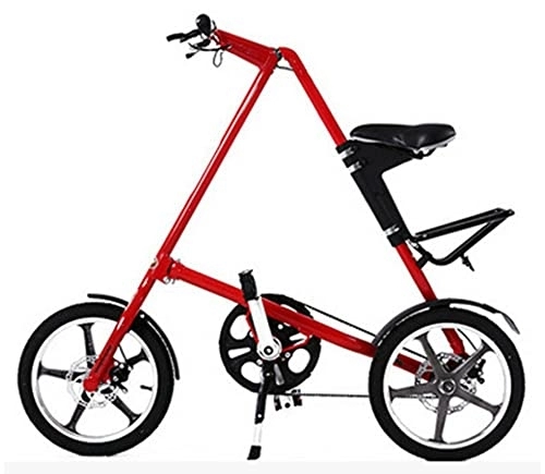 Falträder : Ultraleichtes 16-Zoll-Fahrrad, Mini-Faltrad, tragbares U-Bahn-Fahrzeug für den Außenbereich, faltbares Fahrrad, Rot, 16 Zoll