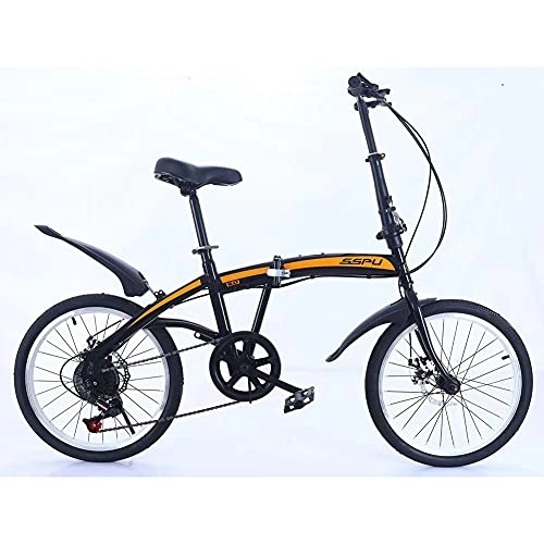 Falträder : Unisex Fahrrad Faltrad, 20", Herren-fahrrad & Jungen-fahrrad, Licht Aluminium Faltrad, Geeignet Ab 145 Cm - 185 Cm City / Black+o