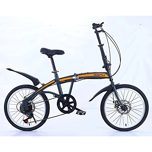Falträder : Unisex Fahrrad Faltrad, 20", Herren-fahrrad & Jungen-fahrrad, Licht Aluminium Faltrad, Geeignet Ab 145 Cm - 185 Cm Trekking / grey+O