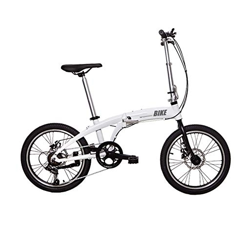 Falträder : Unisex Faltrad Für Erwachsene Und Studenten, Faltbares Citybike Faltbares Fahrrad, Ideal Für Die Stadt Und Tägliche Fahrten, 20-Zoll-Räder, Weiß