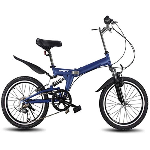 Falträder : VHJ 20-Zoll-Faltrad 6 Fahrrad mit Variabler Geschwindigkeit Mountainbike Leichtes Faltrad   , blau