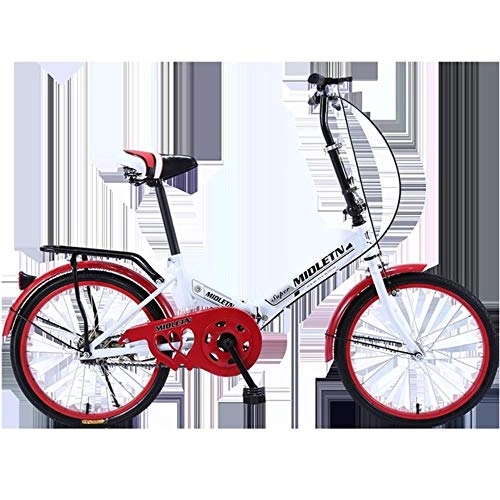 Falträder : VHJ 20 Zoll männliches und weibliches tragbares Fahrrad Scheibenbremsenrad mit Variabler Geschwindigkeit, rot, 26 * 18, 5 (175-185 cm)