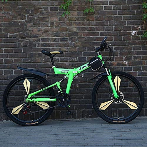 Falträder : VHJ Mountainbike Fahrrad Mountain Faltrad Mountainbike Doppelscheibenbremse Fahrrad, DREI Messer grün