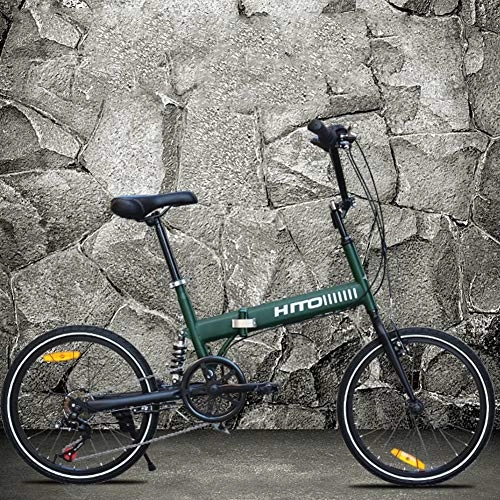Falträder : Wanderrad 50, 8 cm faltbares Fahrrad, stoßdämpfend, Geländefahrrad, Mountainbike für männliche weibliche Heimdekoration, grün