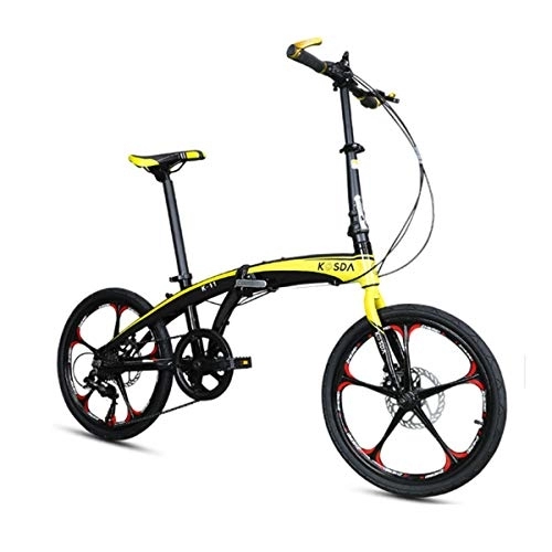 Falträder : WEHOLY Fahrrad Faltrad 20 Zoll Aluminiumlegierung ultraleichtes Faltrad Erwachsene tragbare Kinder Frauen Faltrad, Gold