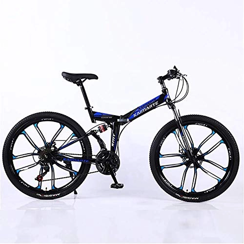 Falträder : WEHOLY Fahrrad Faltrad 26 Zoll Carbon Stahl Mountainbike, Faltrad Unisex Mountainbike High Carbon Stahlrahmen Fahrrad Mountainbike 21 Geschwindigkeiten
